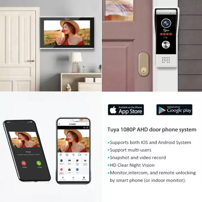 1080P 7 inch 10 Wifi Video Doorbell Intercom Tuya Smart Home Wireless Doorphone RFID Access Control System for Villa Apartment — image 6