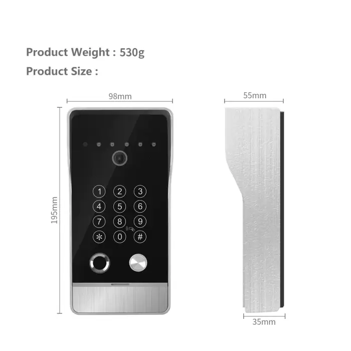 Tuya Smart 5in1 Card Swipe Fingerprint Unlock Doorbell Video Intercom 1080P 7inch 10inch Touch Screen Security System — image 3