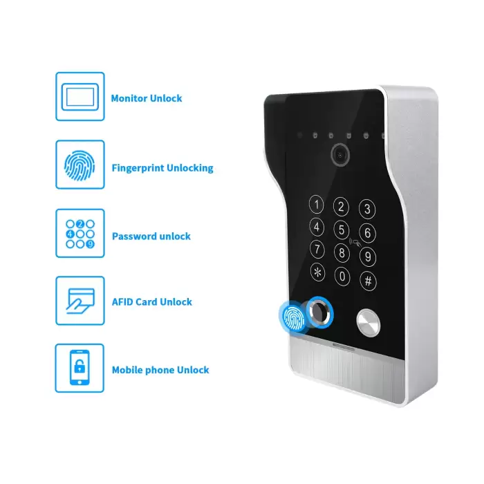 Tuya Smart 5in1 Card Swipe Fingerprint Unlock Doorbell Video Intercom 1080P 7inch 10inch Touch Screen Security System — image 6