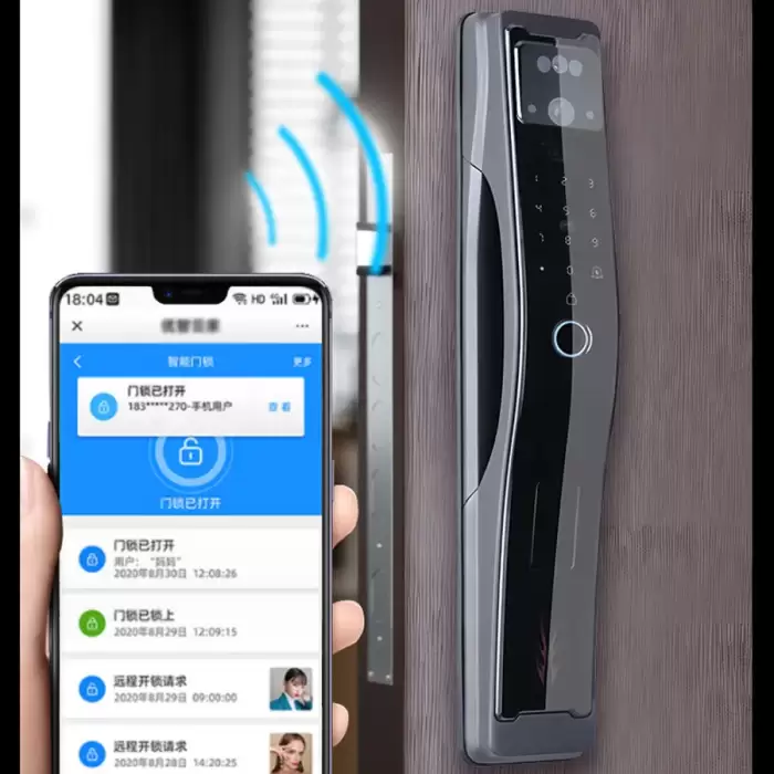Glomarket Tuya Face Recognition Smart Lock Wifi Digital Lock Biometric Electronic Fingerprint Wood Apartment Door Lock — image 5