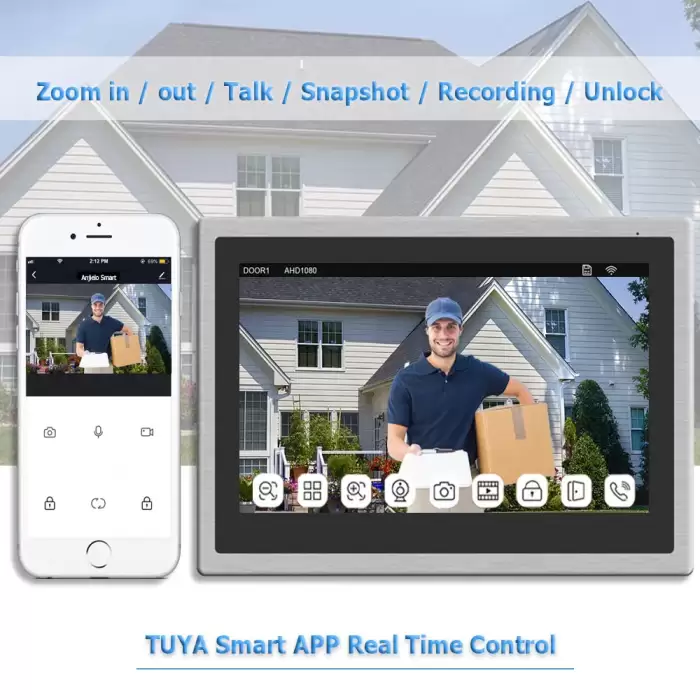 Tuya Smart Home Video Intercom with Camera 4CH 10inch Touch Screen IDVR 1080P Video Ddoorbell Intercoms For The Apartment — image 6