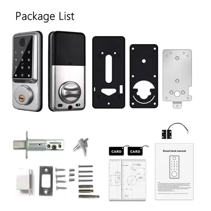 Deadbolt Smart Lock with APP Fingerprint Password IC Card Key, Keyless Entry Door Lock with TTlock or Tuya Wifi, 100 users codes — image 7