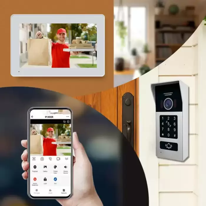 2 Wired BUS Video Intercom Doorbell Camera 1080P Tuya 10 Inch Touch Monitor With RFID Card Access For 4 Home Villa — image 3