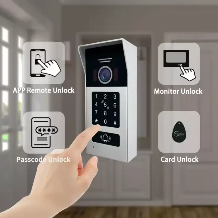 2 Wired BUS Video Intercom Doorbell Camera 1080P Tuya 10 Inch Touch Monitor With RFID Card Access For 4 Home Villa — image 4