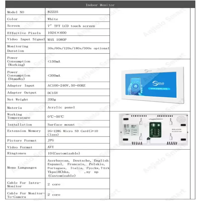 2 Wired BUS Video Intercom Doorbell Camera 1080P Tuya 10 Inch Touch Monitor With RFID Card Access For 4 Home Villa — image 6
