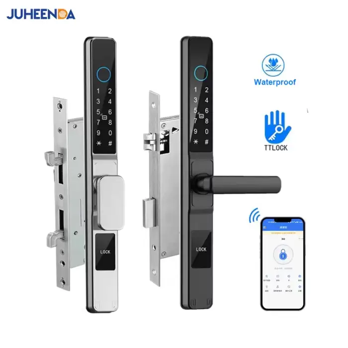 TTLock APP Waterproof Fingerprint Password Smart Lock For Outdoor Pull Push Sliding Aluminum Door 2885/ 3585/ 4585 /6085 Mortise — image 2