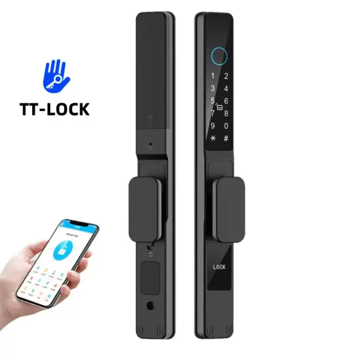 TTLock APP Waterproof Fingerprint Password Smart Lock For Outdoor Pull Push Sliding Aluminum Door 2885/ 3585/ 4585 /6085 Mortise — image 4