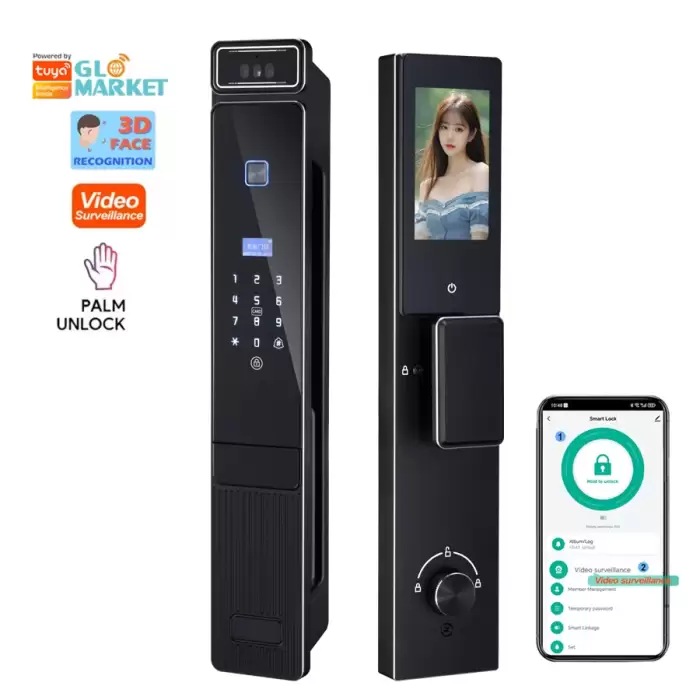 Glomarket Tuya 3D Face Recognition Fingerprint Automatic Intelligent Door Lock — image 2