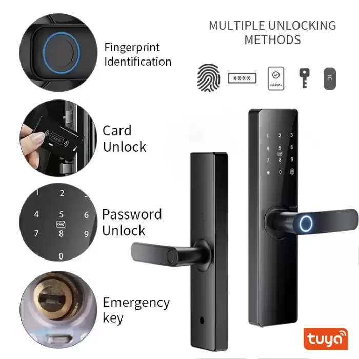 Glomarket Smart Lock Wifi Tuya App Control Fingerprint Electronic Digital Touch Screen Keypad Code Key Smart Door Lock — image 3