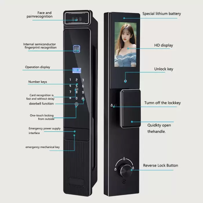 Glomarket Tuya 3D Face Recognition Fingerprint Automatic Intelligent Door Lock — image 7