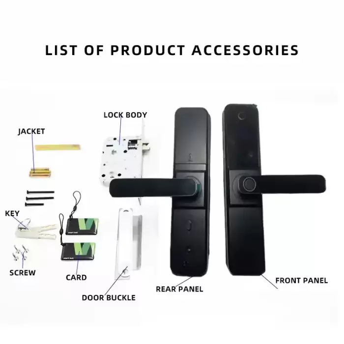 Glomarket Wifi Biometric Electronic Tuya App Remote Smart Lock Smart Fingerprint Door Lock With Cat Eye — image 5