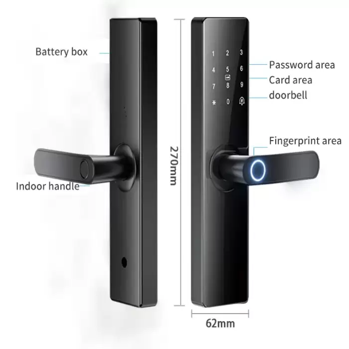 Glomarket Smart Lock Wifi Tuya App Control Fingerprint Electronic Digital Touch Screen Keypad Code Key Smart Door Lock — image 7
