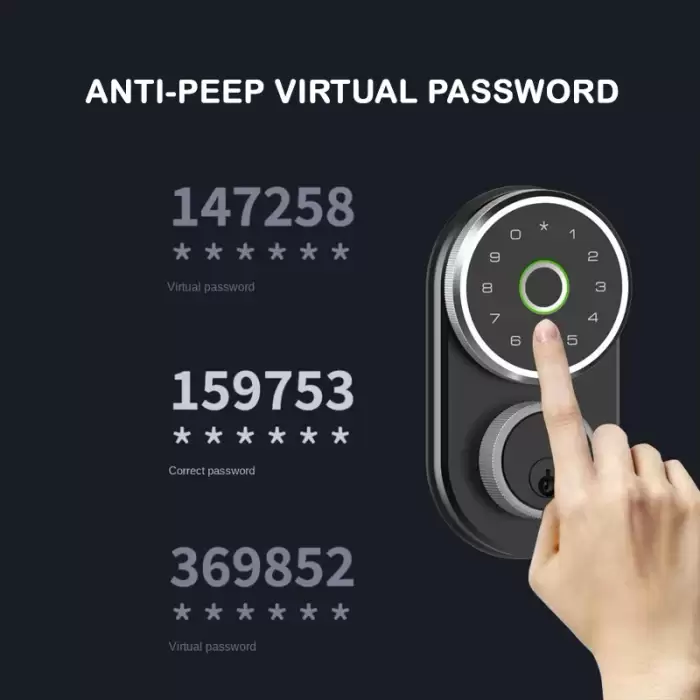 Glomarket Smart Deadbolt Lock Keyless Entry Password Fingerprint Tuya Door Lock for Office Home Apartment — image 4