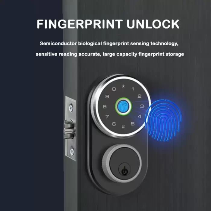Glomarket Smart Deadbolt Lock Keyless Entry Password Fingerprint Tuya Door Lock for Office Home Apartment — image 5