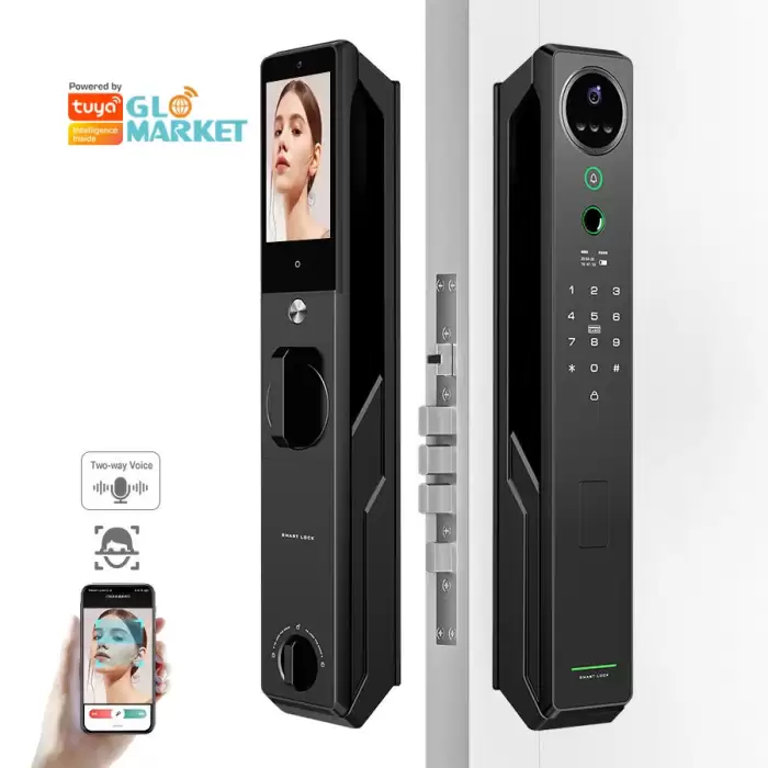 Glomarket Tuya Smart Door Lock Digital Security Cerradura Inteligente Biometric Face Password Card Fingerprint Smart Lock — image 2