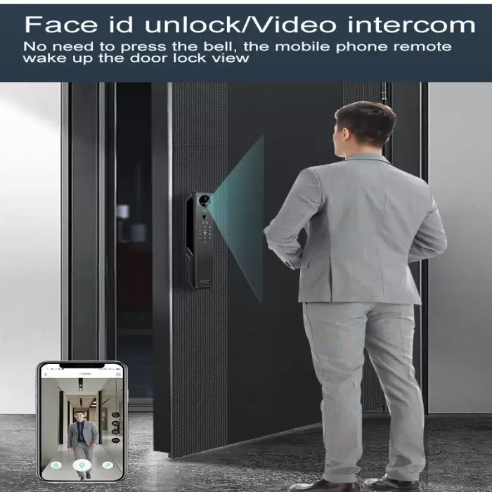 Glomarket Tuya Smart Door Lock Digital Security Cerradura Inteligente Biometric Face Password Card Fingerprint Smart Lock — image 3