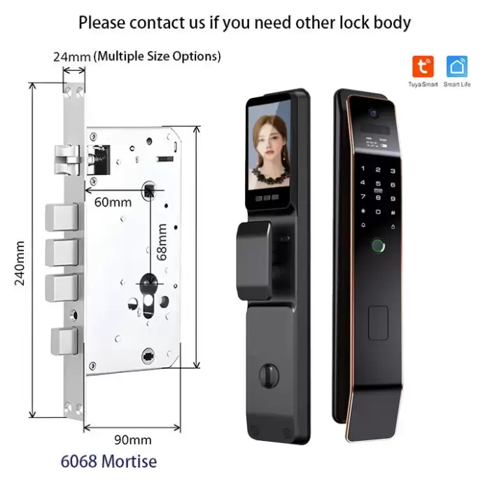 Glomarket 3d Face Recognition Door Lock Fully Automatic Tuya Remote Control Biometrics Fingerprint Smart Digital Lock for Home — image 6