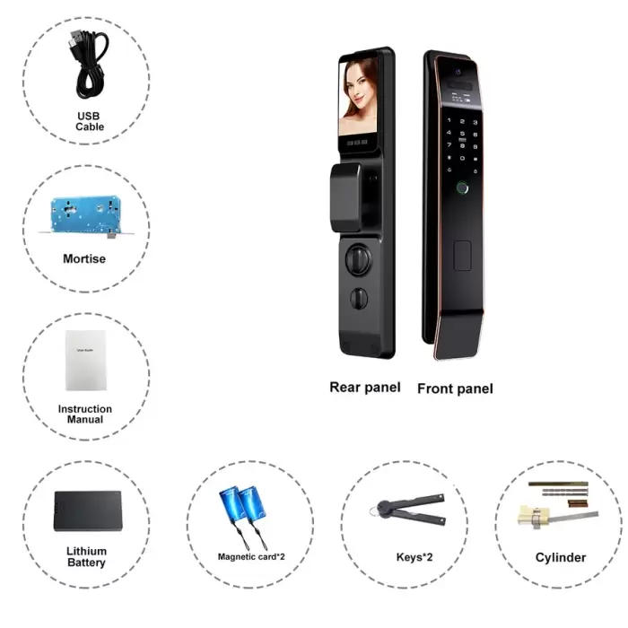 Glomarket 3d Face Recognition Door Lock Fully Automatic Tuya Remote Control Biometrics Fingerprint Smart Digital Lock for Home — image 7