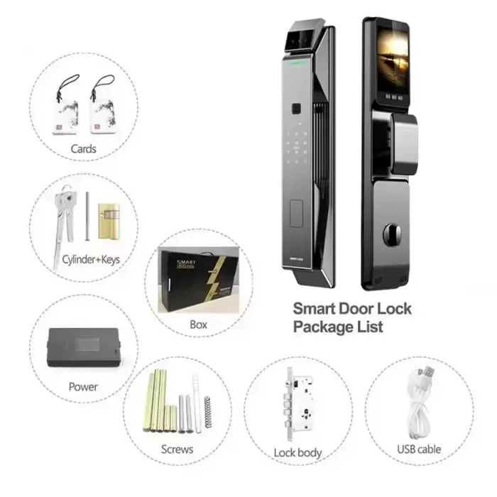 Glomarket Tuya Security Fully Automatic Smart Lock 3d Face Recognition Biometric Lock Home Fingerprint Password Lock — image 4