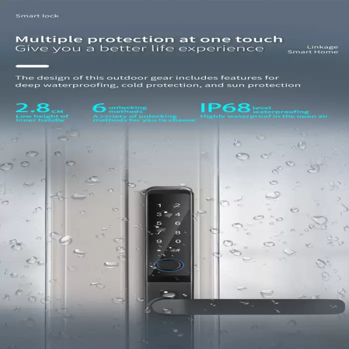Glomarket Tuya Smart Waterproof Locks Fingerprint Biometric Remote Unlock Password Ttlock Digital Lock For Narrow Door — image 3