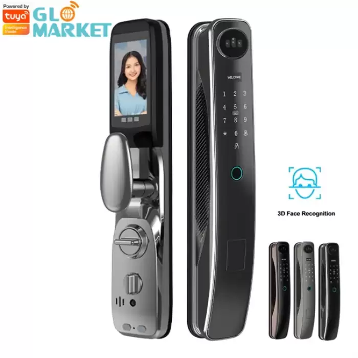 Glomarket New Style Tuya 3D Face Recognition Smart Door Lock with Camera Wifi Fingerprint Whole House Linkage — image 2