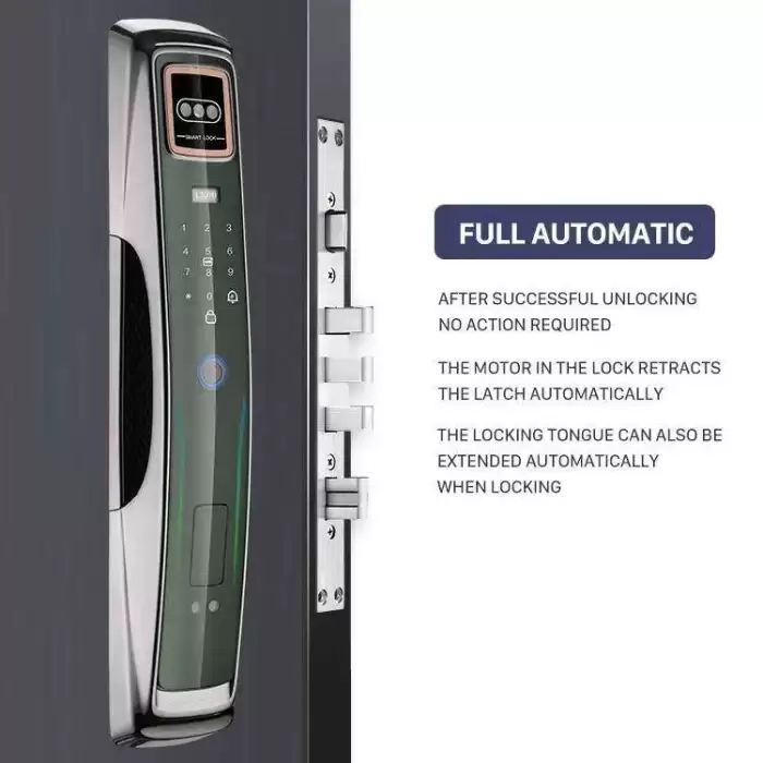 Glomarket Electric Biometric Video Intercom 3d Face Recognition Fingerprint Lock Intelligent Camera Door Lock for Wooden Doors — image 3