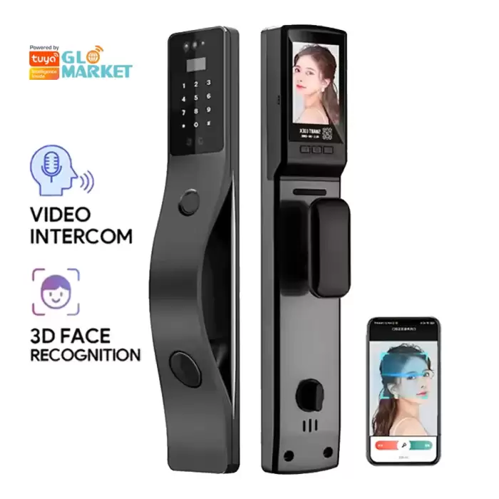 Glomarket Tuya Face Recognition Smart Door Lock Security Digital Password Fingerprint Door Smart Locks — image 2