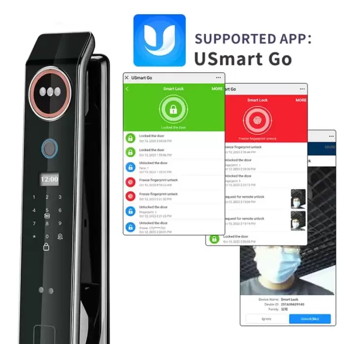 Glomarket Factory Price Wifi App Smart Door Lock With Face Recognition Biometric Fingerprint Cerradura Support Intercom Function — image 6