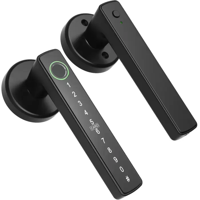 WINFREE Smart Interior Door Lock Fingerprint Keyless Smart Card Passcode Lock Tuya Bluetooth Smart Lock by Voice Control — image 2