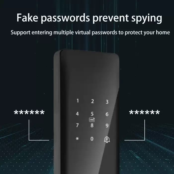 Glomarket Tuya Smart Security Digital Door Lock Biometric Fingerprint Handle Smart Lock Hotel Apartment Room Lock Factory Price — image 4