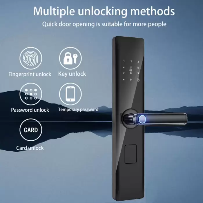 Glomarket Tuya Smart Security Digital Door Lock Biometric Fingerprint Handle Smart Lock Hotel Apartment Room Lock Factory Price — image 5