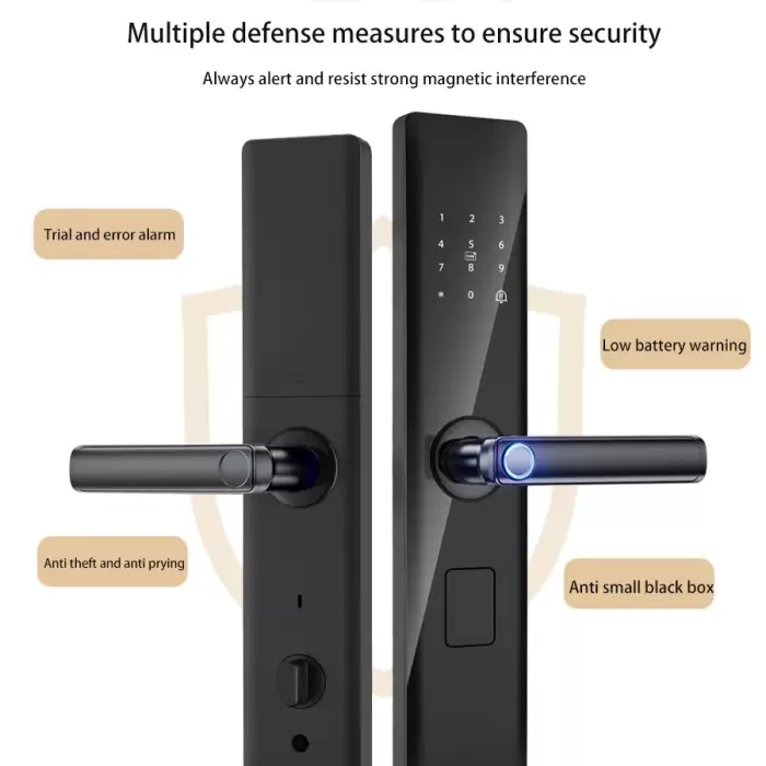 Glomarket Tuya Smart Security Digital Door Lock Biometric Fingerprint Handle Smart Lock Hotel Apartment Room Lock Factory Price — image 6
