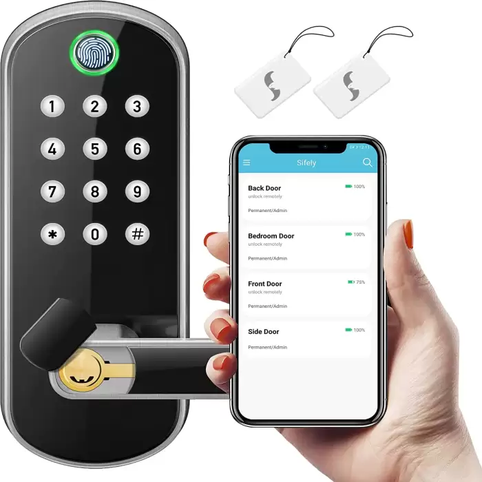Glomarket Smart Home Security Digital Lock Tuya Wifi Keyless Fingerprint Biometric Intelligent Door Lock — image 2