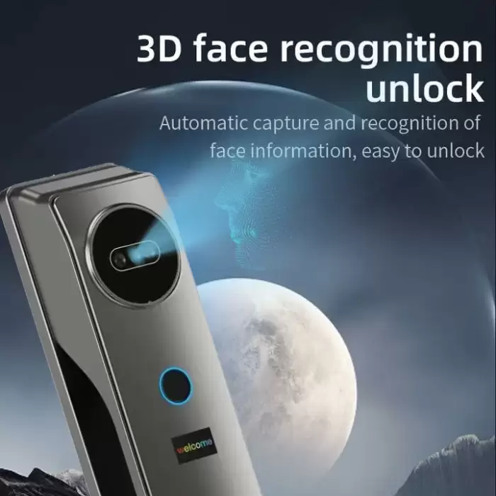Glomarket 3d Face Recognition Smart Door Lock With Camera Digital Fingerprint Fully Automatic Tuya Wifi Security Locks — image 3