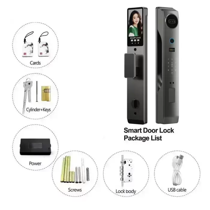 Glomarket 3d Face Recognition Smart Door Lock With Camera Digital Fingerprint Fully Automatic Tuya Wifi Security Locks — image 4