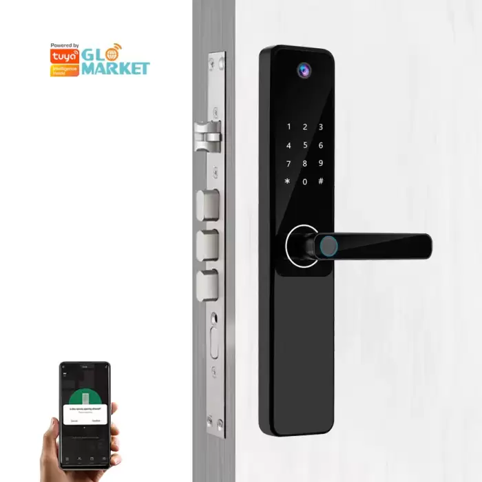 Glomarket Tuya Smart Lock APP Remote Control HD Screen Wide-angle Camera Wifi Fingerprint Recognition with Doorbell — image 2