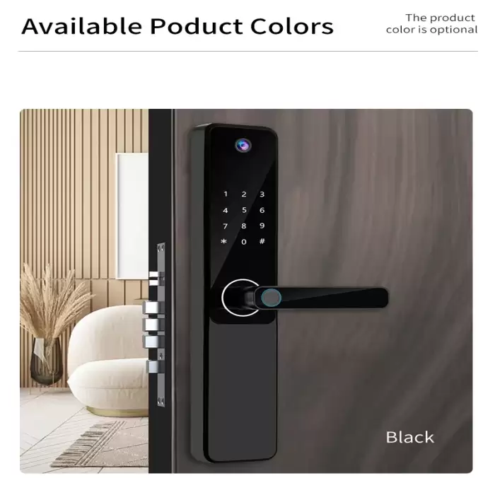 Glomarket Tuya Smart Lock APP Remote Control HD Screen Wide-angle Camera Wifi Fingerprint Recognition with Doorbell — image 4
