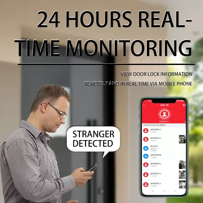 Glomarket Tuya Wifi Fully Automatic Digital Cerradura Inteligente With Camera Face Recognition Biometric Fingerprint Smart Lock — image 6