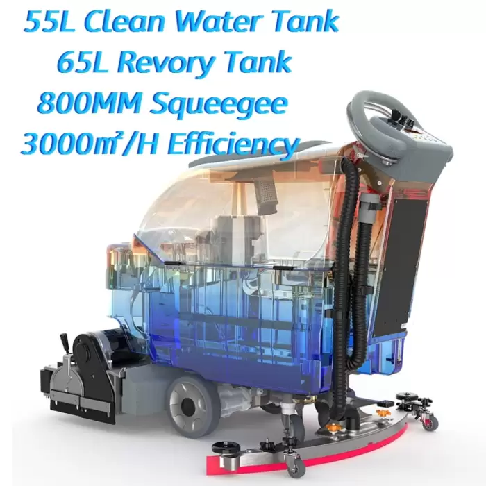 Walk Behind Floor Scrubber Sweeper Self Propelled Cordless — image 2