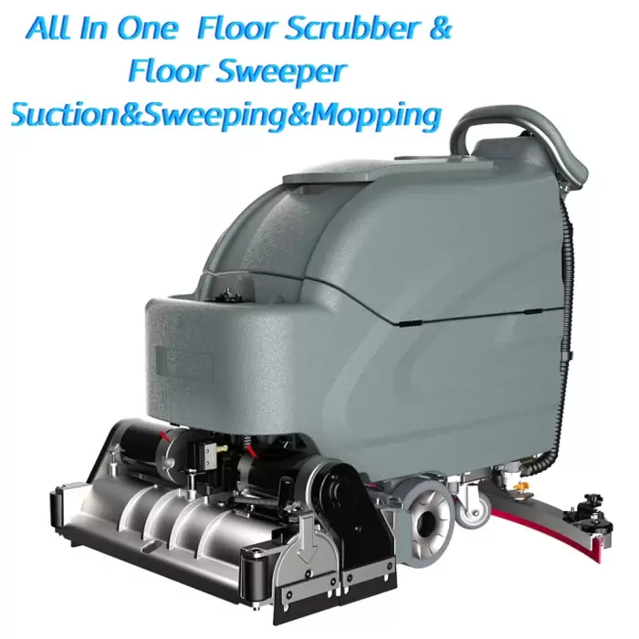 Walk Behind Floor Scrubber Sweeper Self Propelled Cordless — image 4