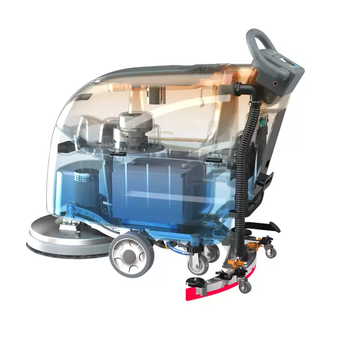 Commercial Industrial Walk Behind Electric Floor Scrubber Dryer — image 3