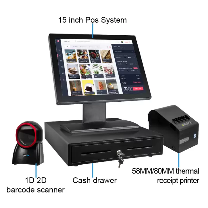 Small Businesses POS System Store Cash Register with Touch Screen Dual Monitor — image 3