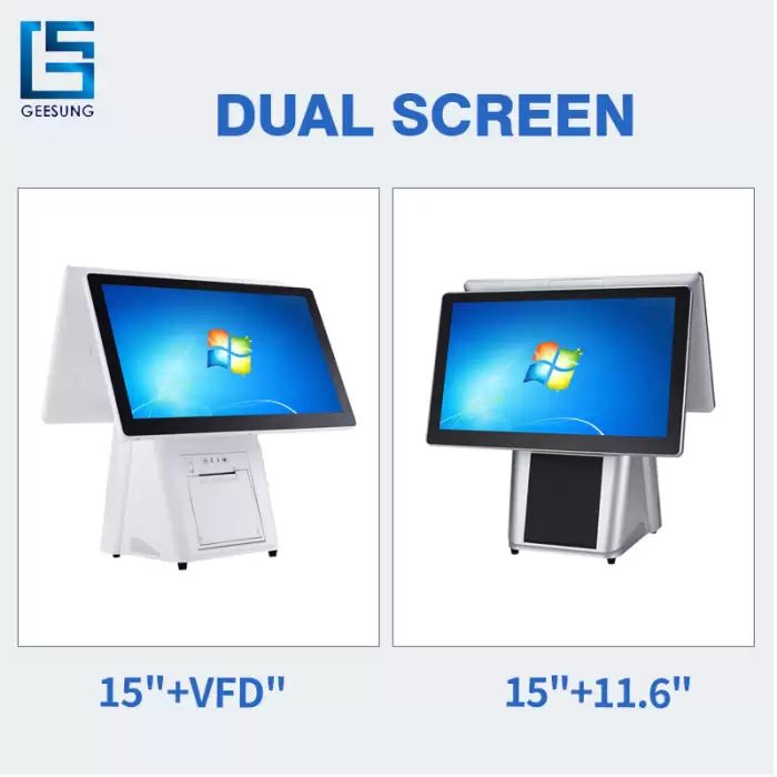 15.6 Inch Windows All In One Touch Dual Screen POS System Cash Register Machine With Printer — image 4