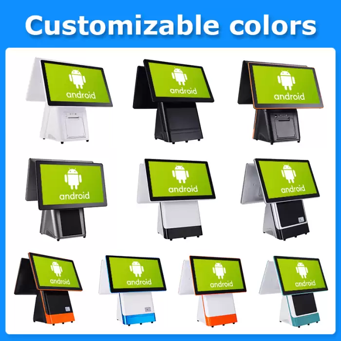 Dual Touch Screen 15.6inch POS System Smart Desktop Tablet PC Android All-in-One Cashless Payment POS Cashier Machine — image 2