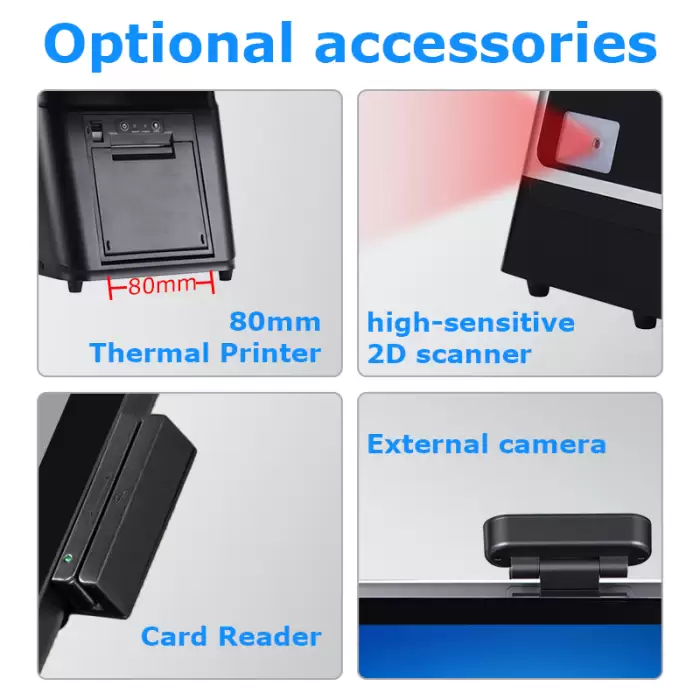 Dual Touch Screen 15.6inch POS System Smart Desktop Tablet PC Android All-in-One Cashless Payment POS Cashier Machine — image 3