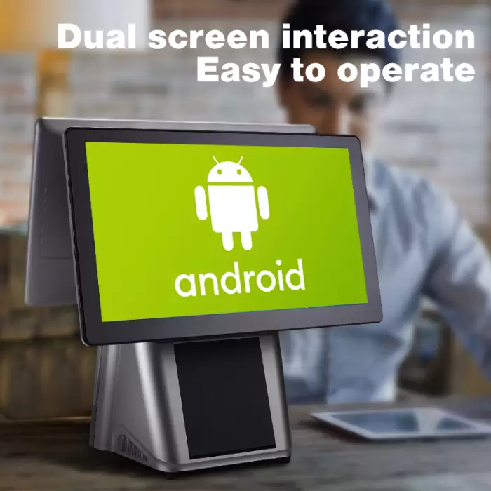 Dual Touch Screen 15.6inch POS System Smart Desktop Tablet PC Android All-in-One Cashless Payment POS Cashier Machine — image 4