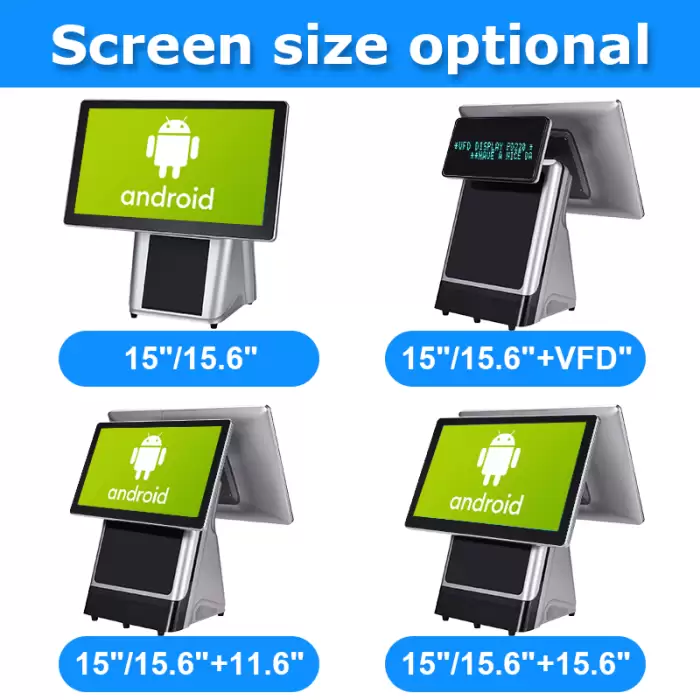Dual Touch Screen 15.6inch POS System Smart Desktop Tablet PC Android All-in-One Cashless Payment POS Cashier Machine — image 5