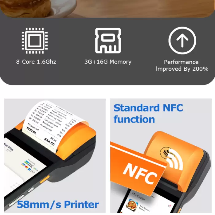 5.5 Inch 4G POS Machine Supermarket Handheld Android 13 8-Core Mobile POS Terminal with 58mm Thermal Printer — image 6