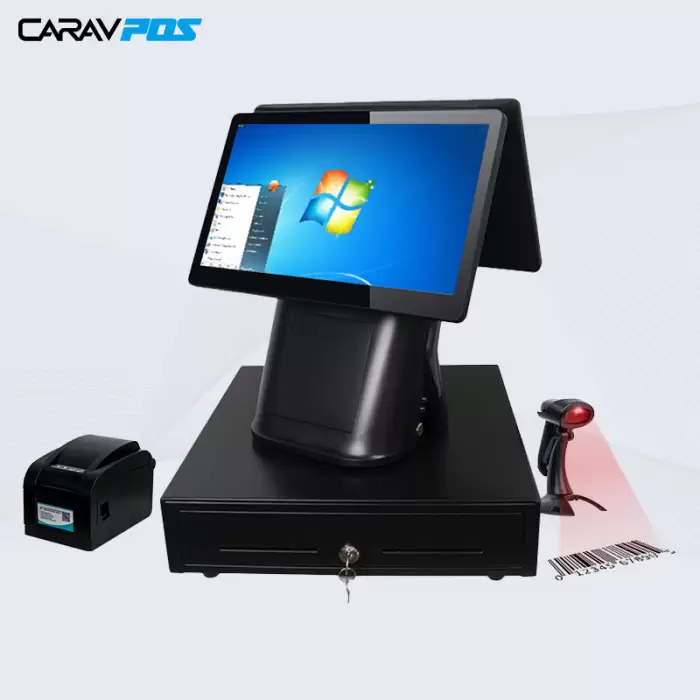 Carav 15.6 Inch All-in-One Capacitive Dual Touch Screen POS System — image 3