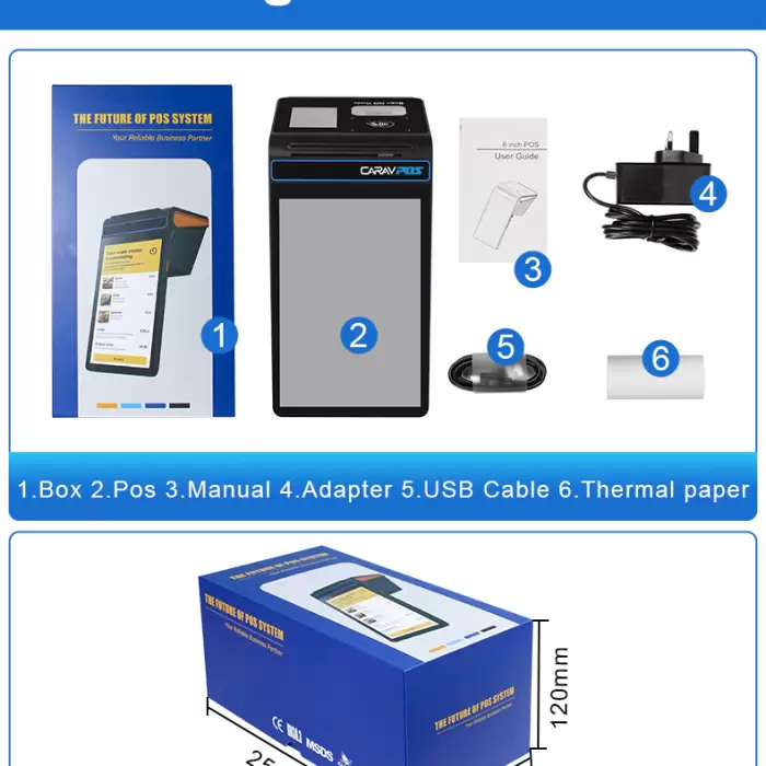 Integrated Camera and Thermal Printing Powerdriven 8 Inch Handheld Desktop Android 14 POS — image 6